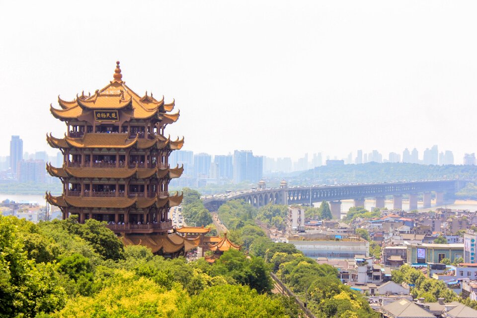 Tourism sky yellow crane tower