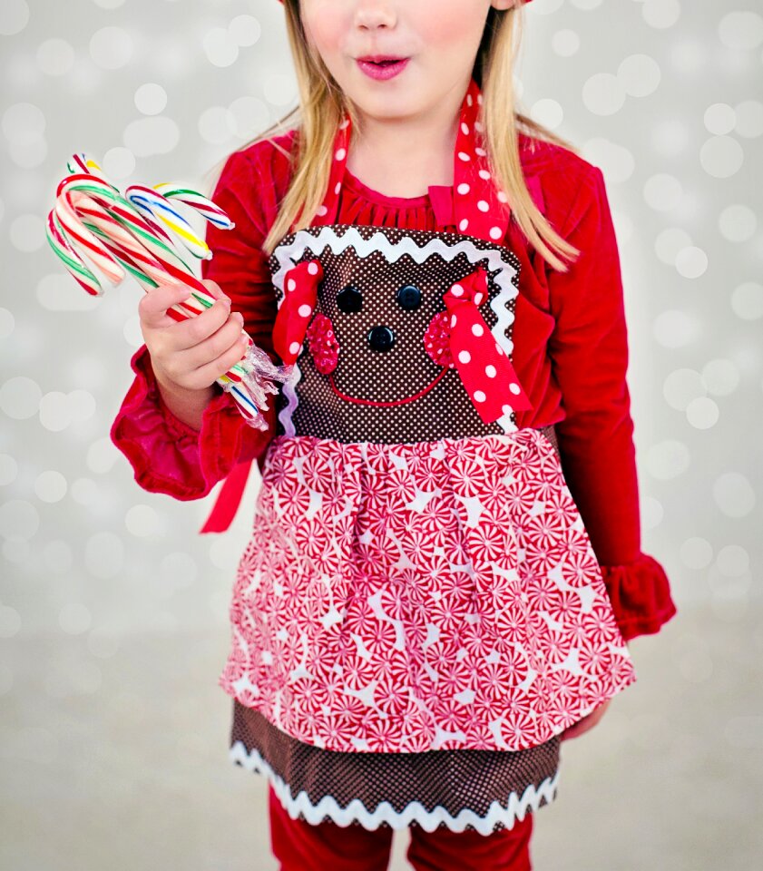 Baking apron candy canes