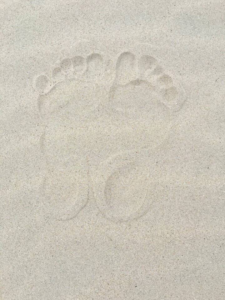 Sand footprints prints