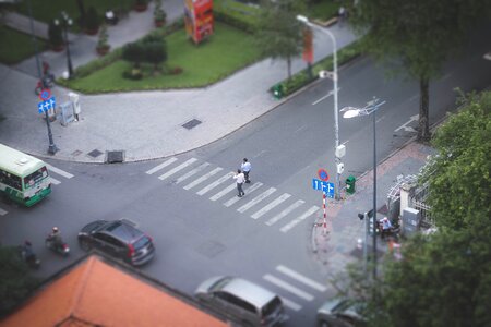 Road pedestrian city