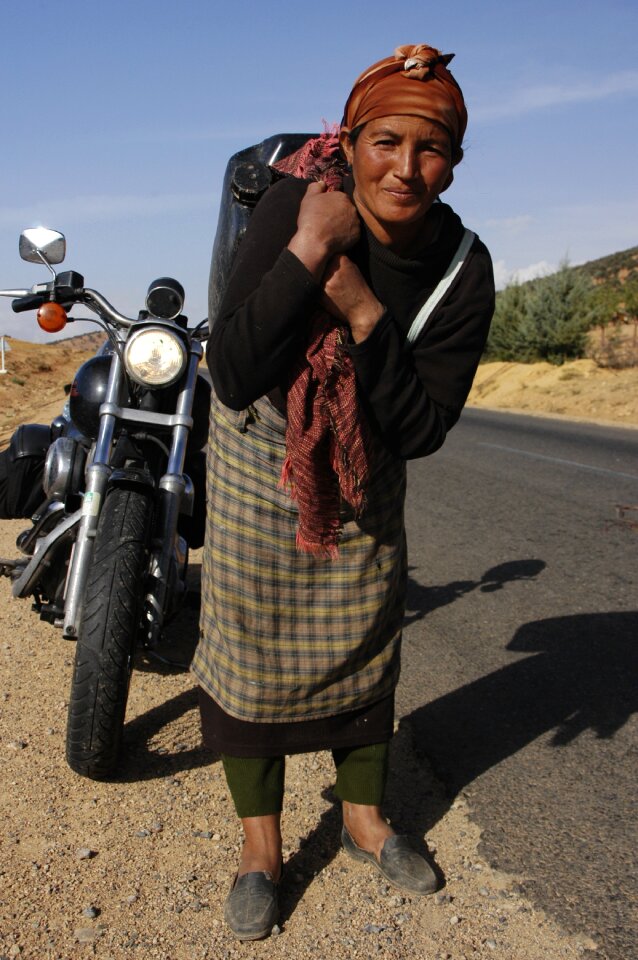 Moroccan woman motorcycle photo