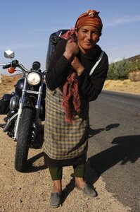 Moroccan woman motorcycle photo