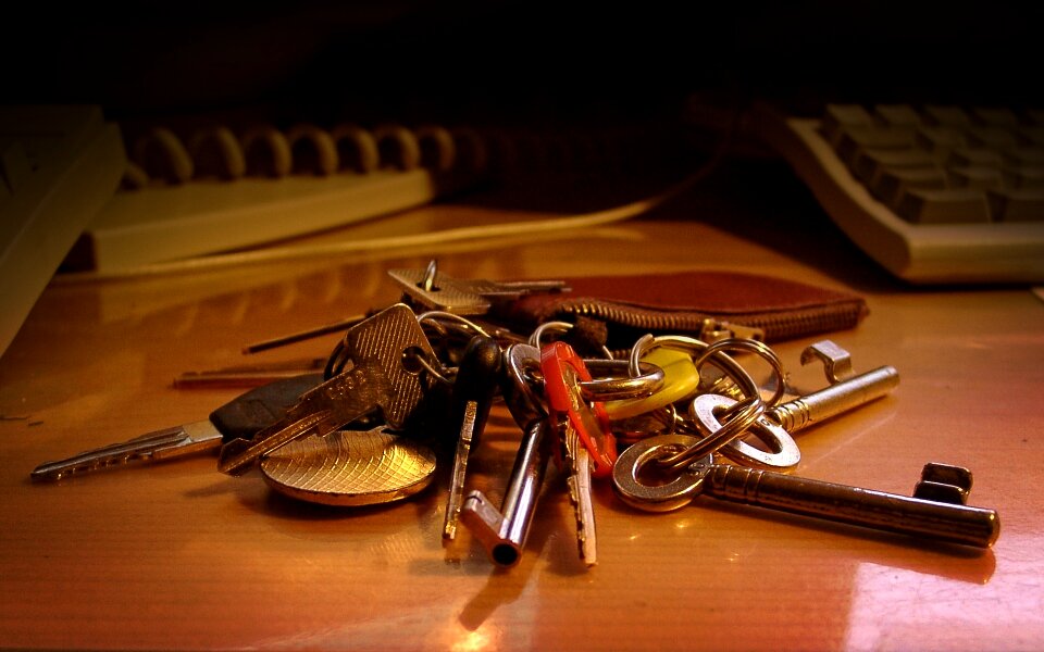 Office table house keys old key