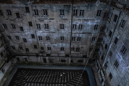 Dark abandoned building photo