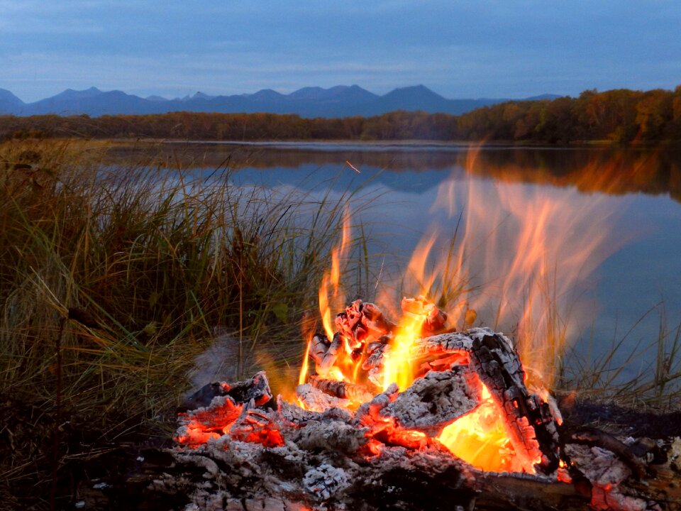 Forest mountains flame