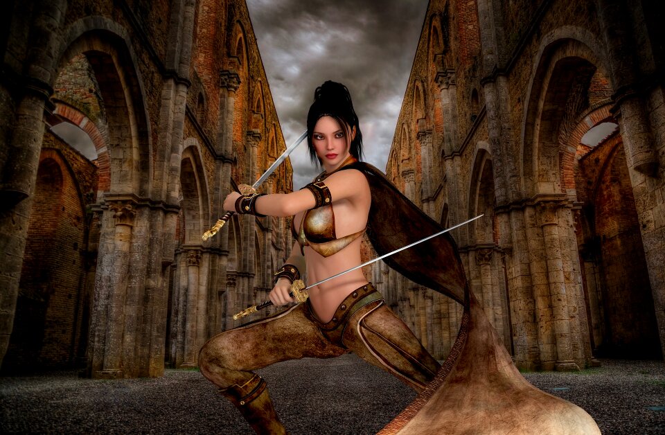 Adult female warrior woman