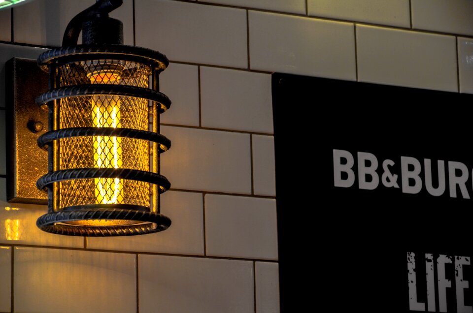 Wall interior brown lamp