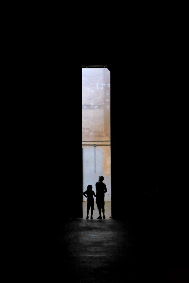 People standing silhouette