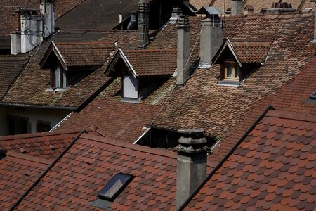 Fireplaces old building roof photo