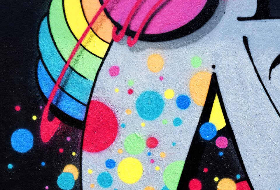 Painting graffiti blue art