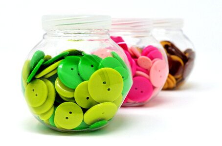 Handarbeiten button close up
