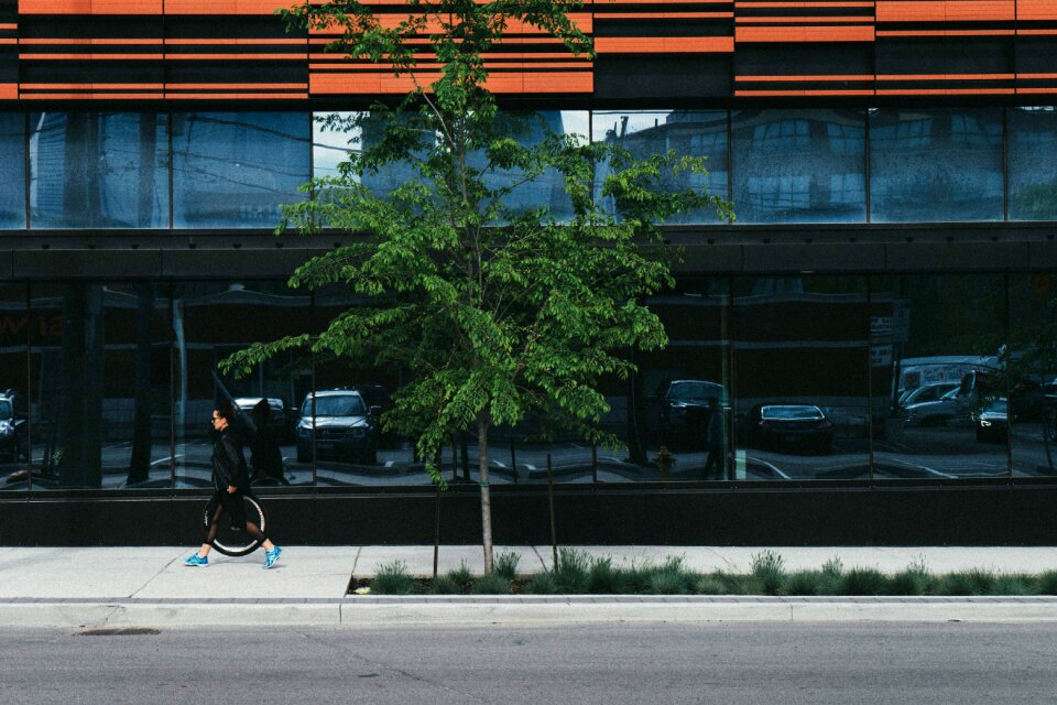People walking car