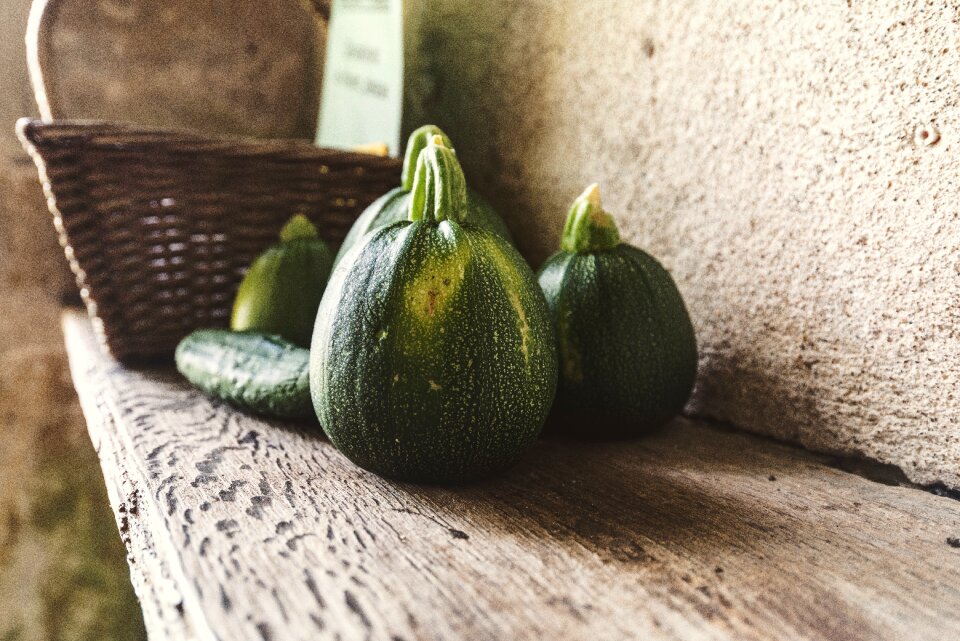 Squash basket harvest