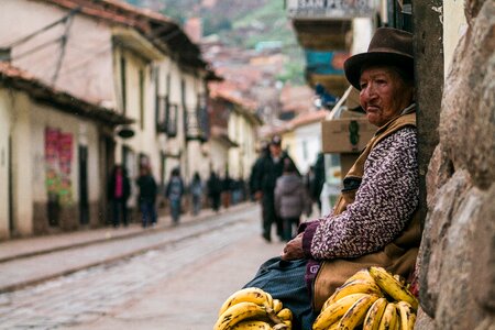 Woman alone waiting photo