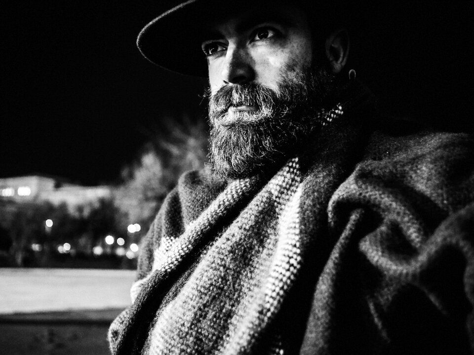 Man beard intense photo