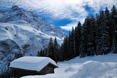 Winter panorama mountain summit photo
