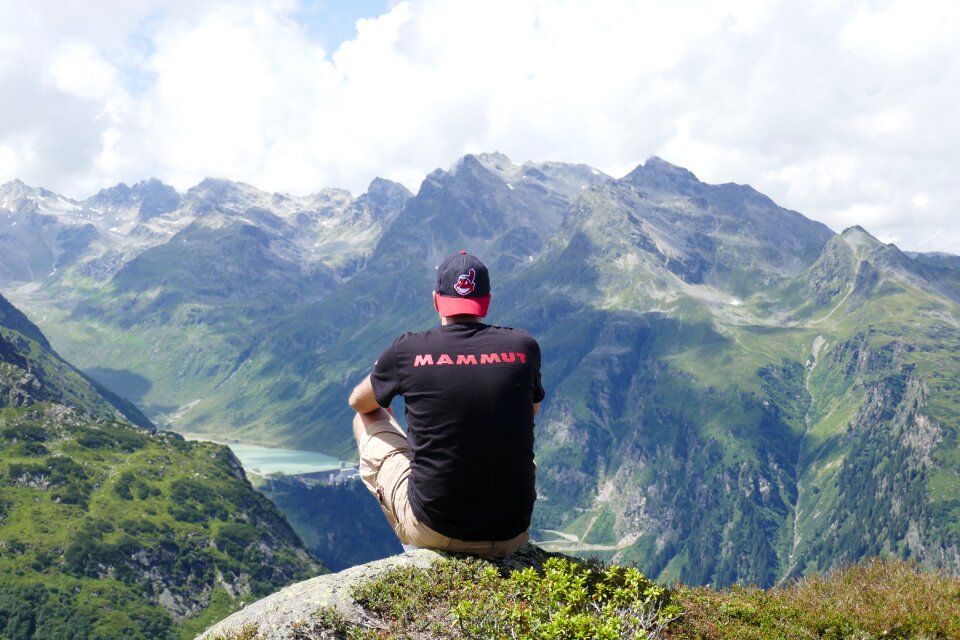 Panorama sky mountain summit