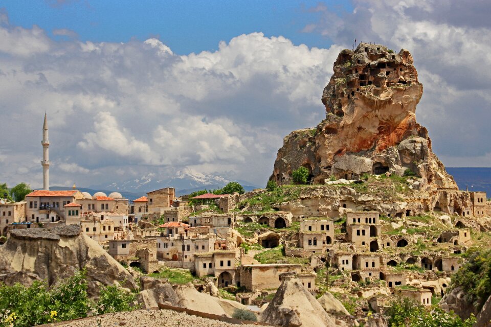 Cliff dwellings tuff rock mountains