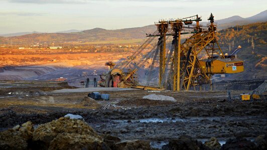 Coal excavator coal mining photo