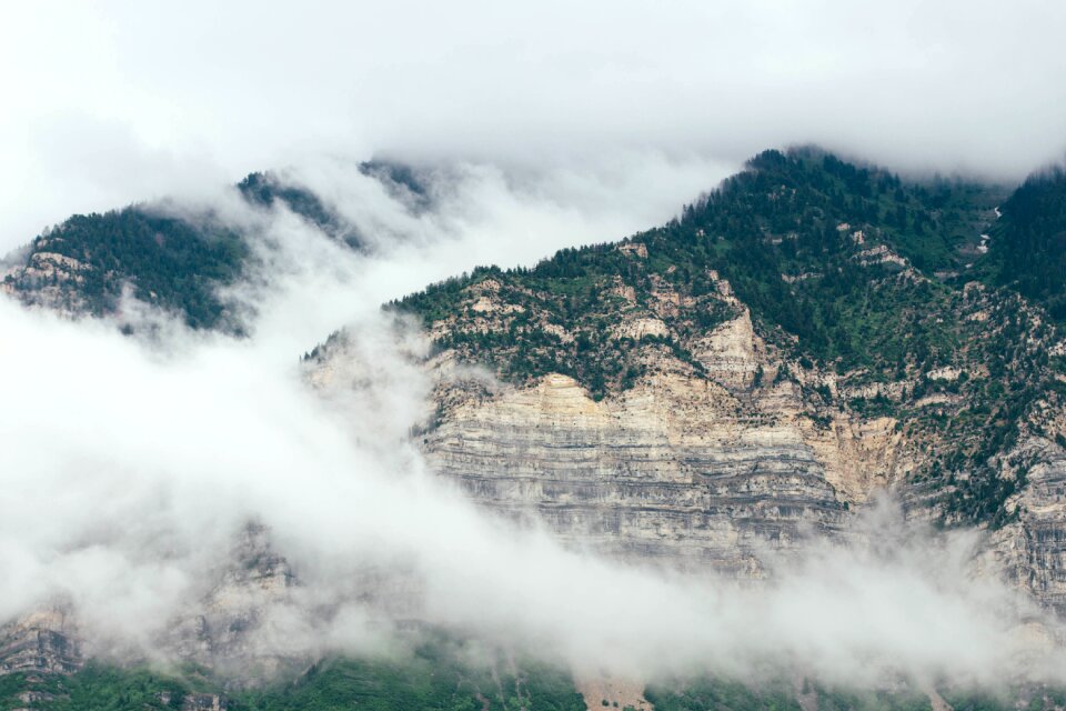 Peaks fog clouds photo