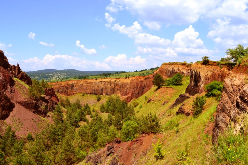 Extinct volcano red the expression of nature