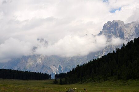 Clouds rock mountain landscape photo