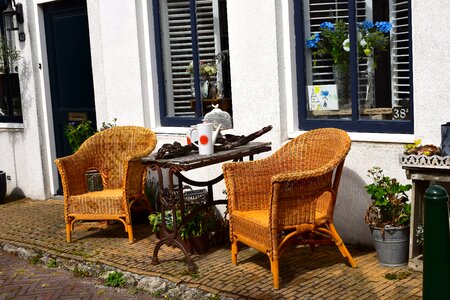 Sitting outside summer home