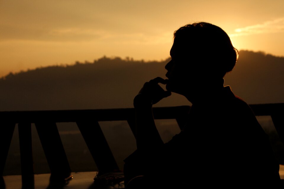 Adult silhouette man