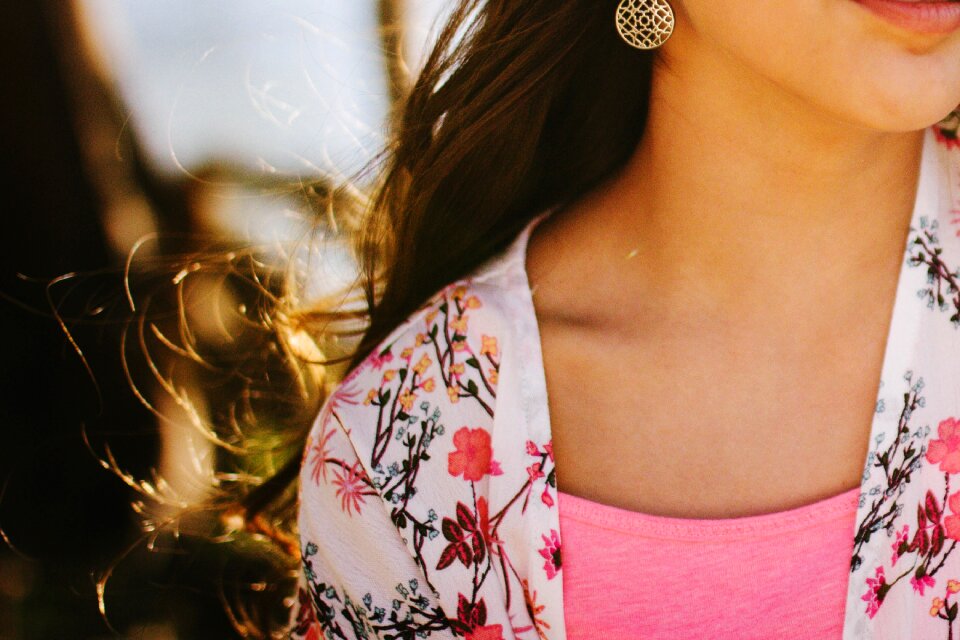 Woman flora clothing