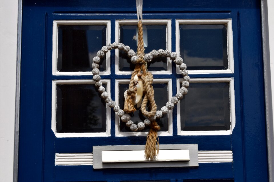 Entrance decoration blue