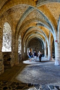 Medieval colonnade architecture photo