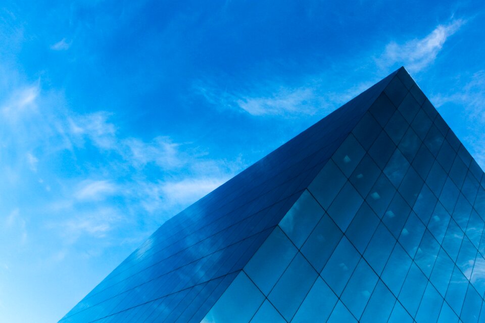 Blue sky skyscraper