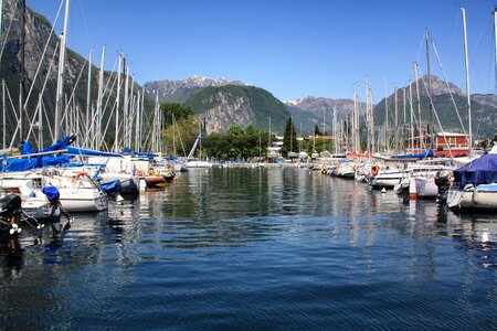 Reflection marina boat photo