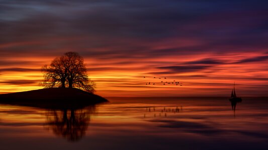 Evening sun sky photo