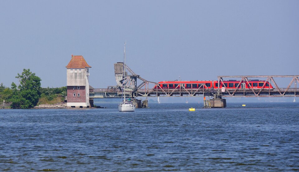 Lindaunis bridge crossing train to flensburg