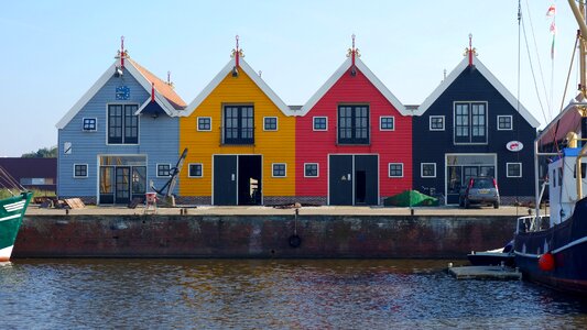 Multicolour colourful houses warehouses