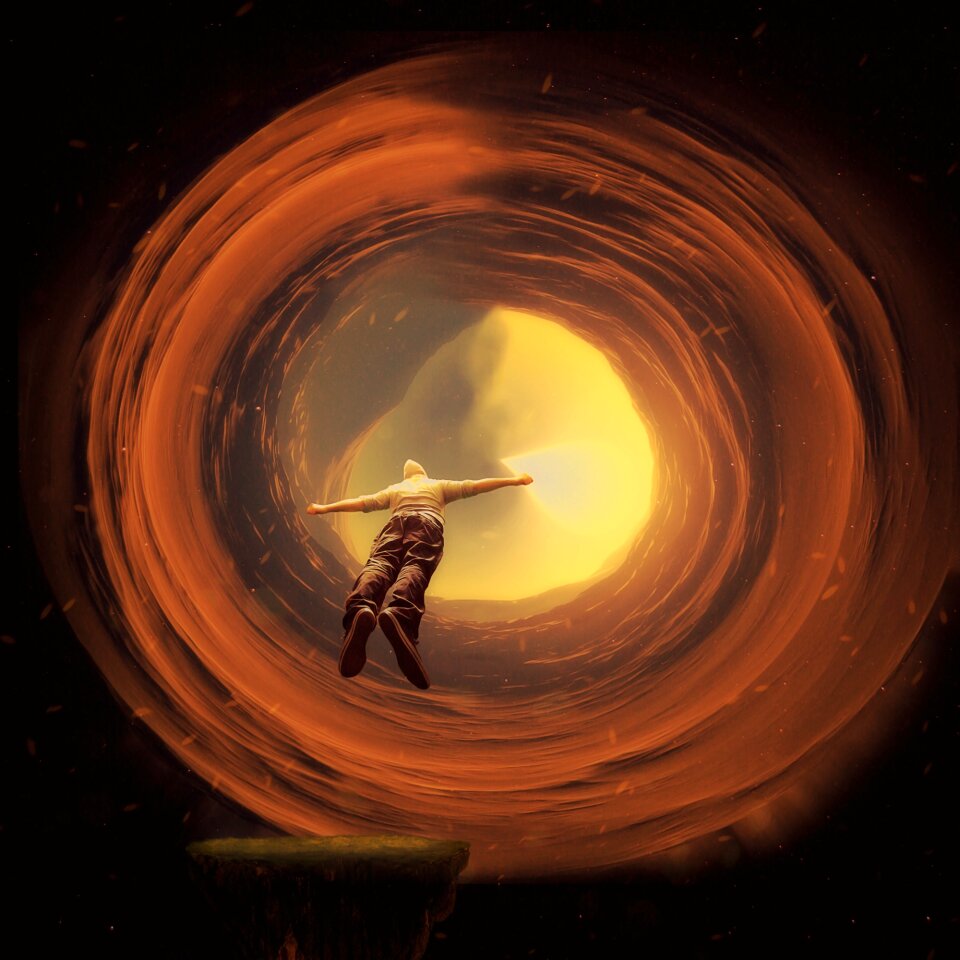 Portal photoshop manipulation flying men