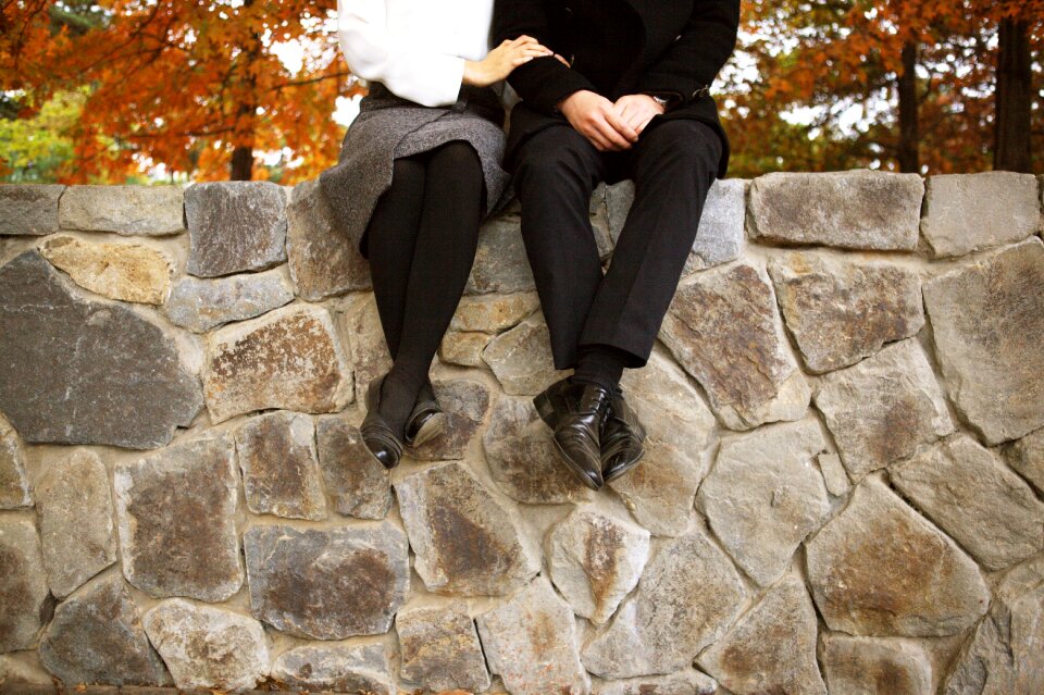 Autumn wedding ceremony autumn leaves