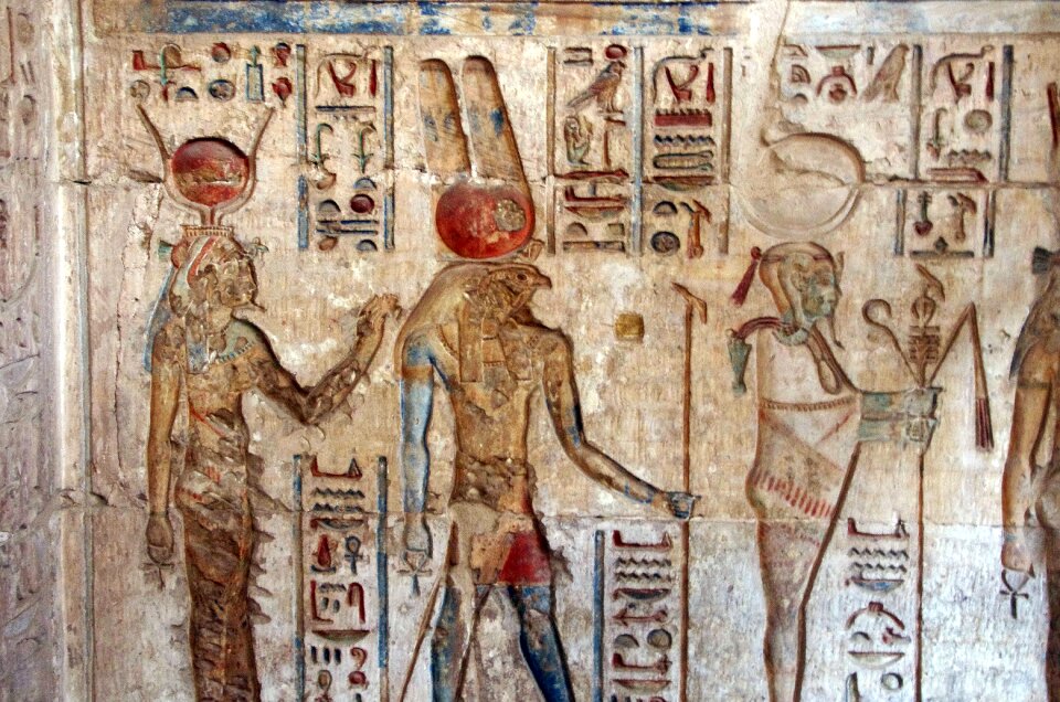 Hieroglyphs isis horus