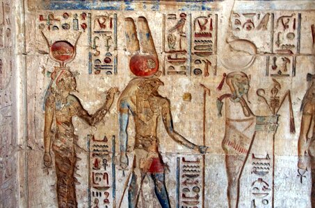 Hieroglyphs isis horus