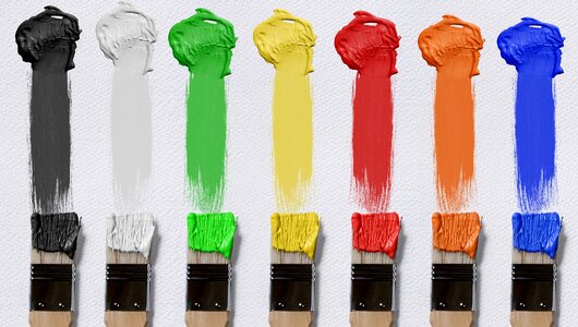 Farbkleckse brush strokes color strip photo