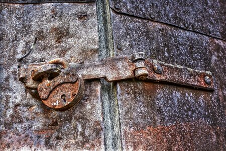 Rusty keyhole old door photo