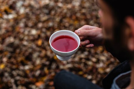 Autumn tea drink photo