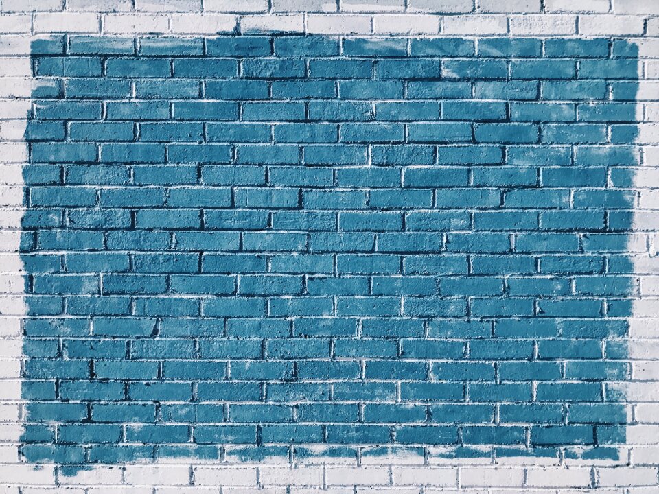 Rocks pattern blue wall