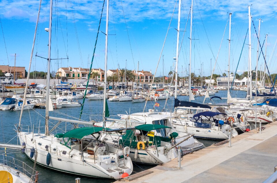 Sea port sailing boat