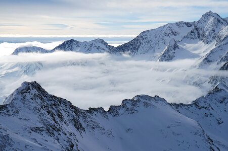 Panoramic ice mountain peak photo