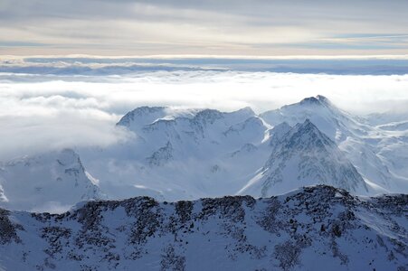 Panoramic ice mountain peak photo