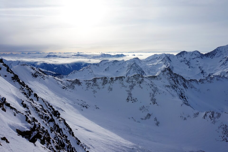 Panoramic ice mountain peak