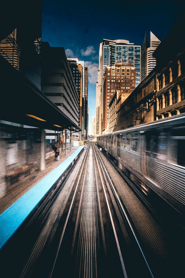 Railway track transportation photo