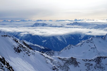 Panoramic ice mountain peak